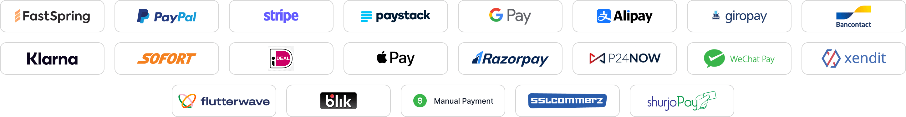 ezy supported payment methods