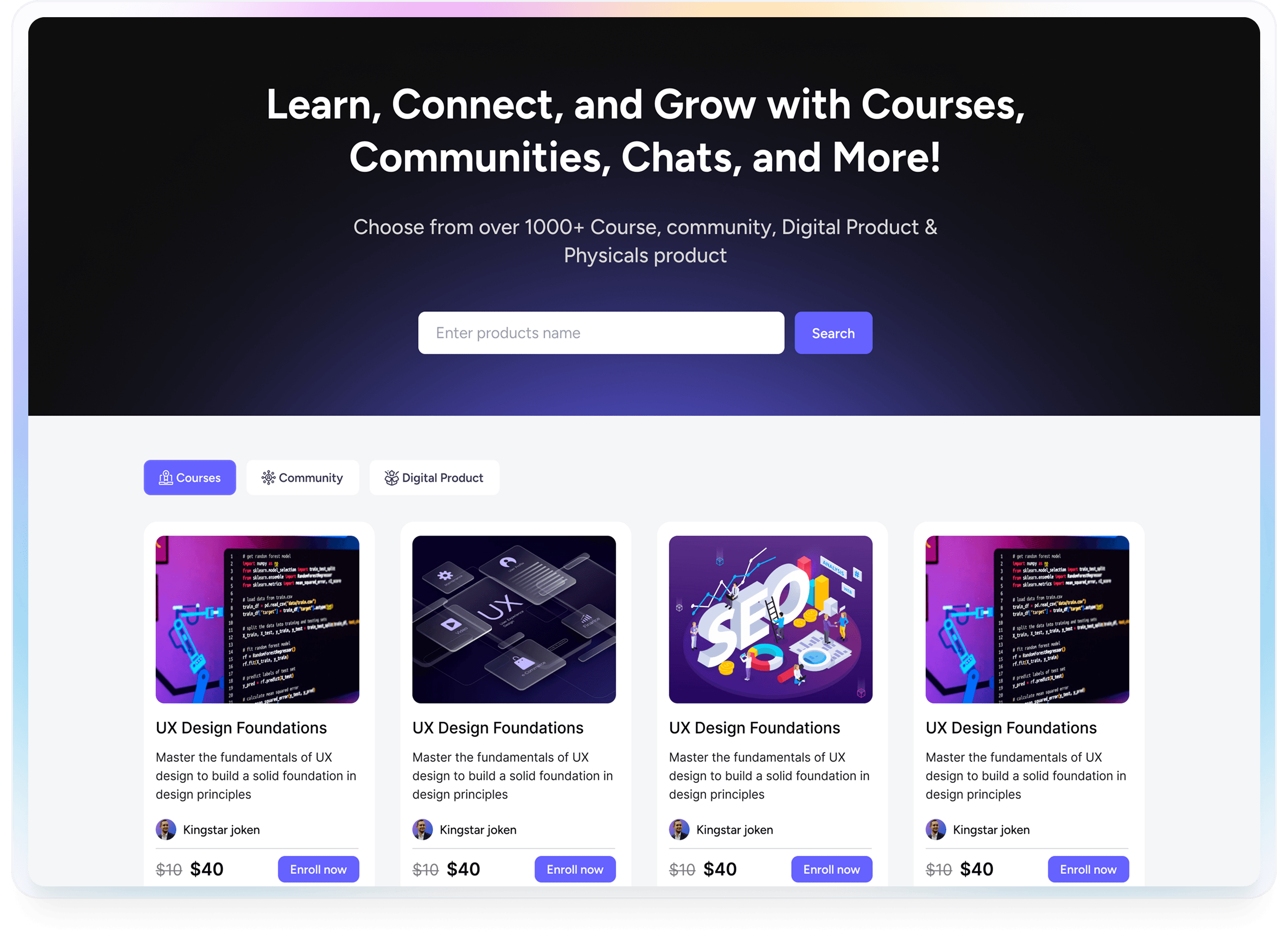 EzyCourse Marketplace preview